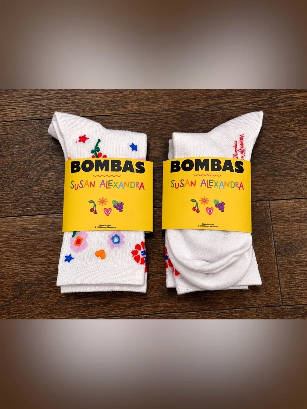 Bombas x Susan Alexandra Floral Embroidered Half Calf Socks